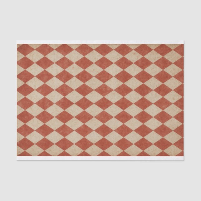 Papier Mousseline Arlequin rouge Grungy (Recto)