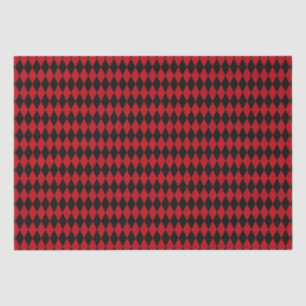 Papier Mousseline Arlequin Vintage rouge et noir