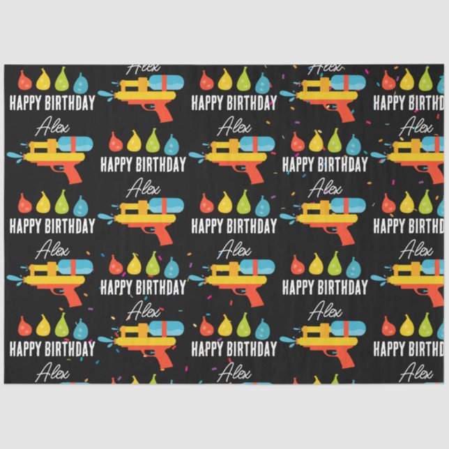 Papier Mousseline Arme à eau et ballons fête d'été (Recto)