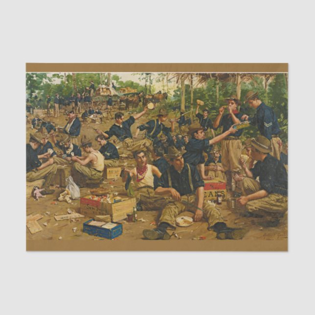 Papier Mousseline Armée, première peinture vintage à Noël (Recto)