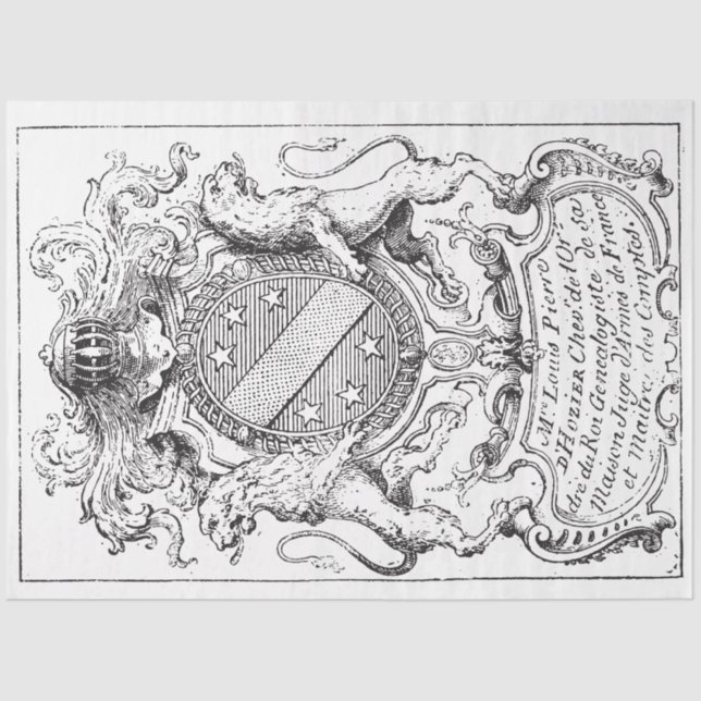Papier Mousseline Armoiries, Lions (Recto)