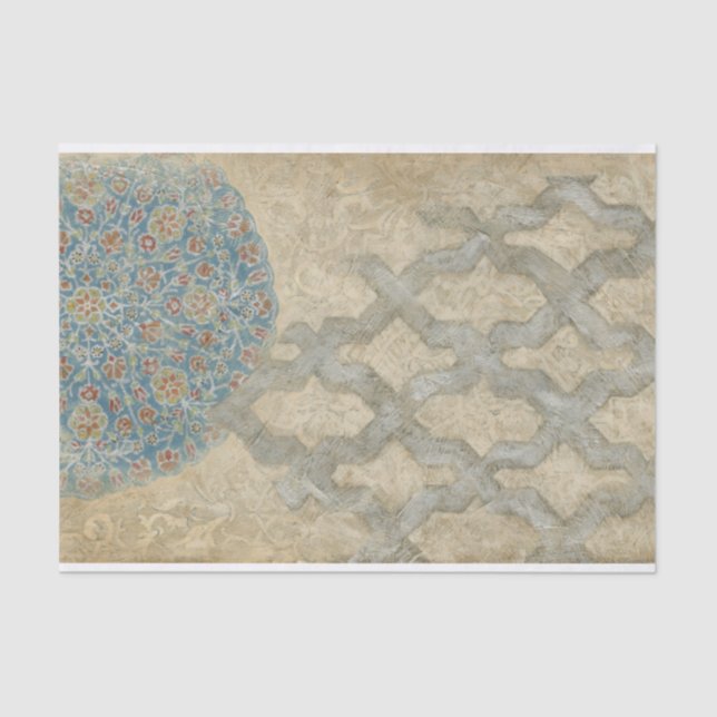 Papier Mousseline Arrangement floral argenté décoratif de tapisserie (Recto)