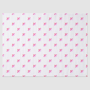 Papier Mousseline Arrière - plan blanc avec fleur de Lis rose