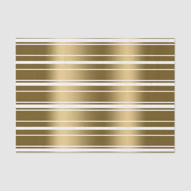 Papier Mousseline Arrière - plan blanc personnalisé Motif Gold Strip (Recto)