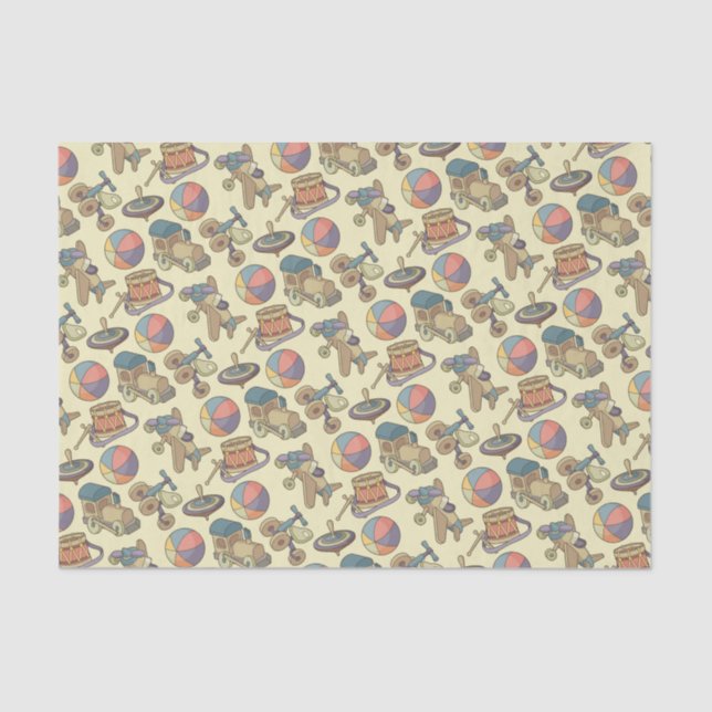 Papier Mousseline Arrière - plan des icônes de jouets (Recto)