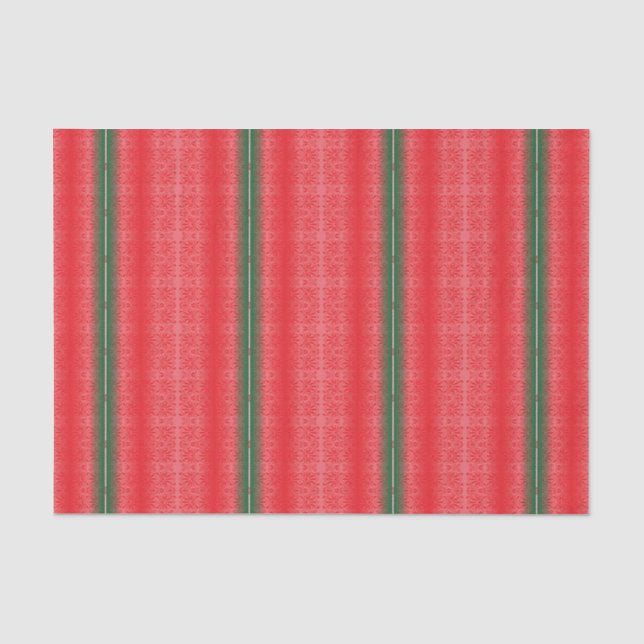 Papier Mousseline arrière - plan rayé rouge et vert (Recto)