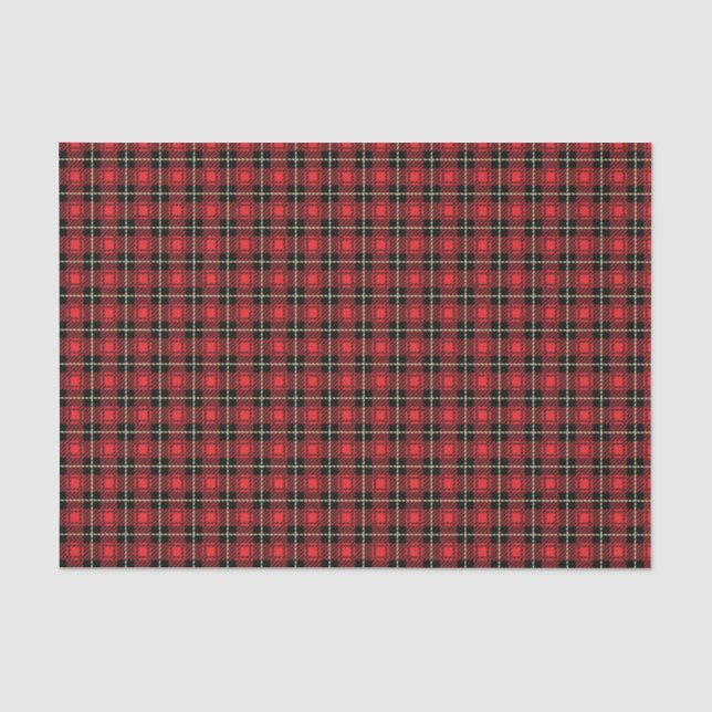 Papier Mousseline Arrière - plan rouge de plaid (Recto)