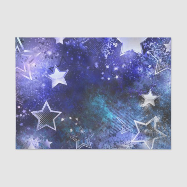 Papier Mousseline Arrière - plan spatial avec étoiles (Recto)