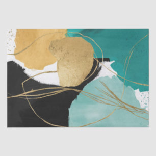 Papier Mousseline Arrière - plan Zen Abstrait Gold Black Green Decou