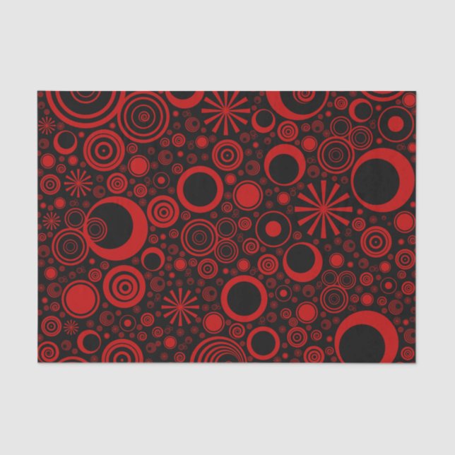 Papier Mousseline ARRONDISSEMENT-Rouge-Noir-TISSU PAPIER (Recto)