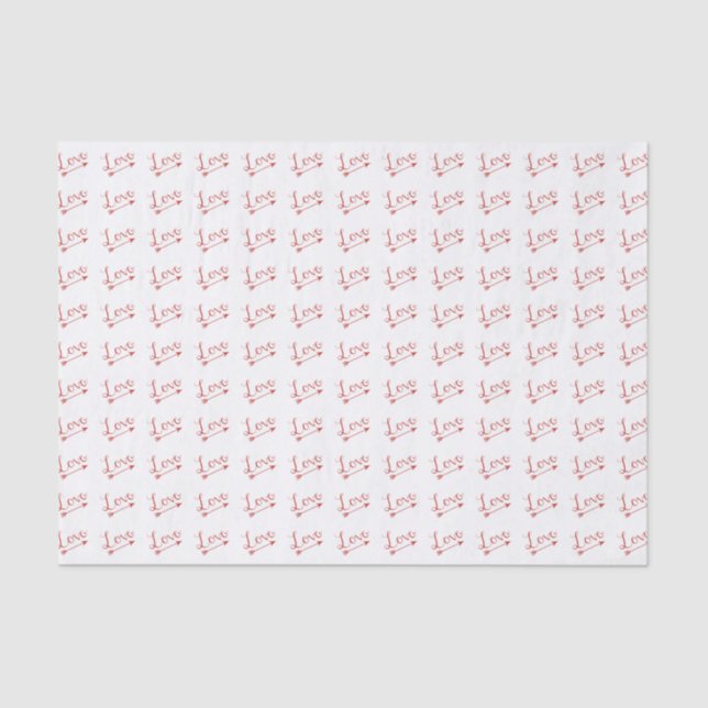 Papier Mousseline Arrow d'amour rouge et blanc Saint Valentin (Recto)