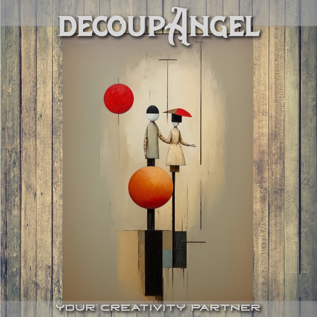 Papier Mousseline Art Abstrait avec couple - découpage - (Créateur téléchargé)