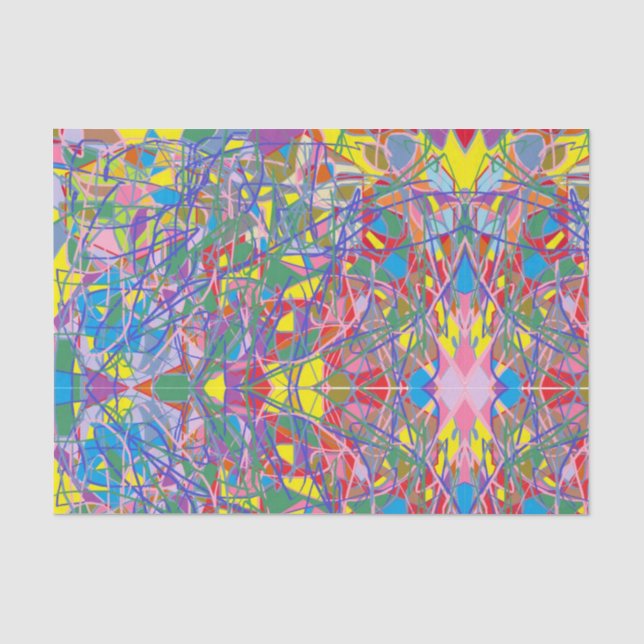 Papier Mousseline art abstrait couleurs rétro tranquilles (Recto)
