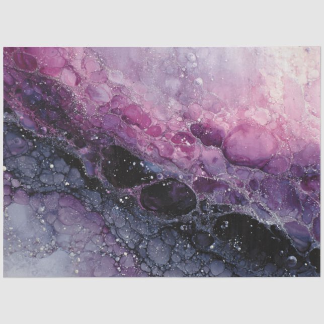 Papier Mousseline Art Abstrait violet et rose (Recto)