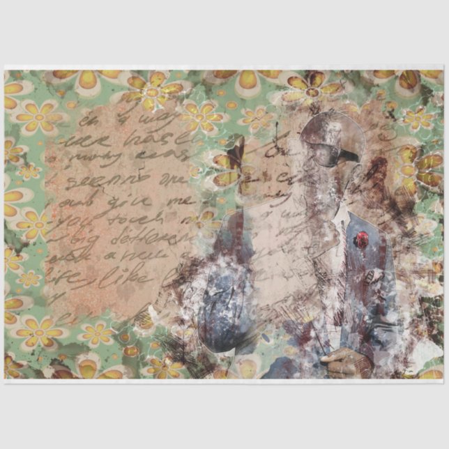 Papier Mousseline Art Collage 12 Arrière - plan 20x30 Découpage (Recto)