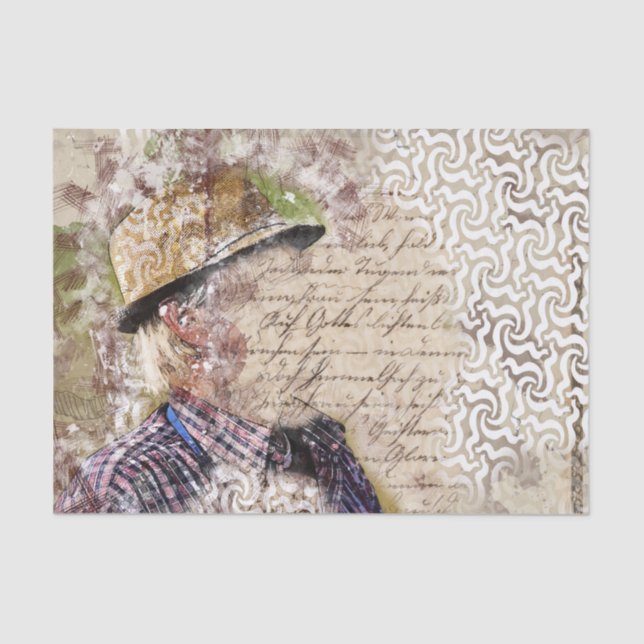 Papier Mousseline Art Collage Man 27 Découpage (Recto)