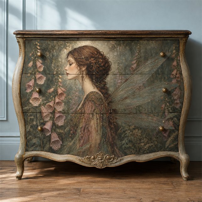 Papier Mousseline Art de découpage de fée de forêt de digitale vinta (Créateur téléchargé)