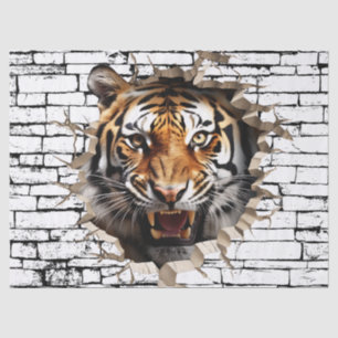 Papier Mousseline Art de mur de tigre 3D – Safari réaliste