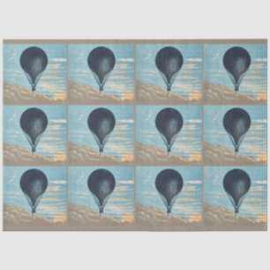 Papier Mousseline Art de nurserie vintage ciel ballon à air chaud