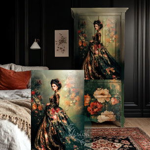 Papier Mousseline Art de portrait baroque sombre et rococo