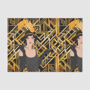Papier Mousseline art déco, fille de nageoire, cru, grand Gatsby,
