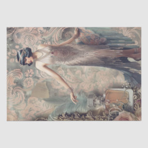 Papier Mousseline Art Déco Fille Flapper de Parfum des années 1920