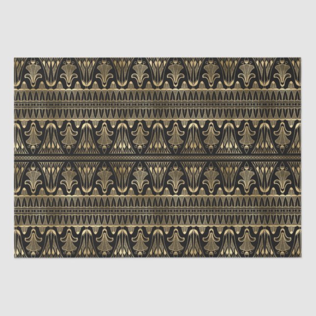 Papier Mousseline Art Deco Floral Geometric Pattern Design (Recto)