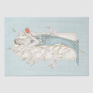 Papier Mousseline Art Déco Française Lady Daisy Arch Découpage Bleu
