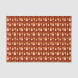 Papier Mousseline Art Déco Géométrique métallique - Cuivre et rouill