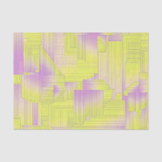 Papier Mousseline Art Déco jaune (Recto)