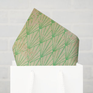 Papier Mousseline Art Déco Vert