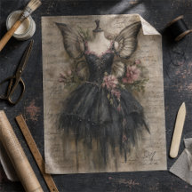 Art Découpage Ballet Féerique Vintage Grunge Noir