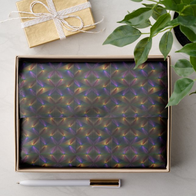 Papier Mousseline art diamant multicolore à motif (Cadeau)