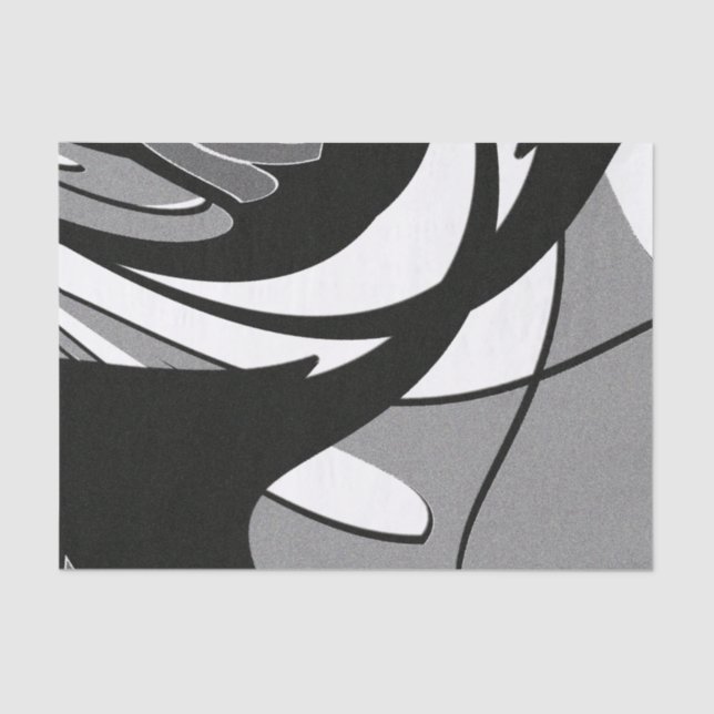 Papier Mousseline Art en forme noir et blanc (Recto)