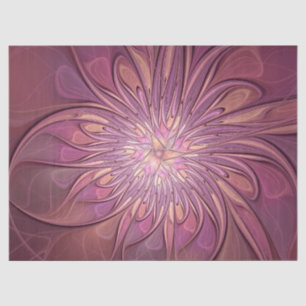 Papier Mousseline Art floral fractal moderne abstrait Couleurs de ba