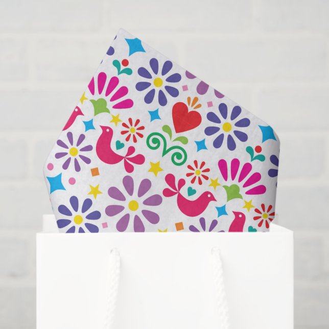 Papier Mousseline Art folklorique  (Sac cadeau)
