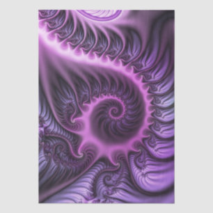 Papier Mousseline Art fractal abstrait vif spirale rose violet