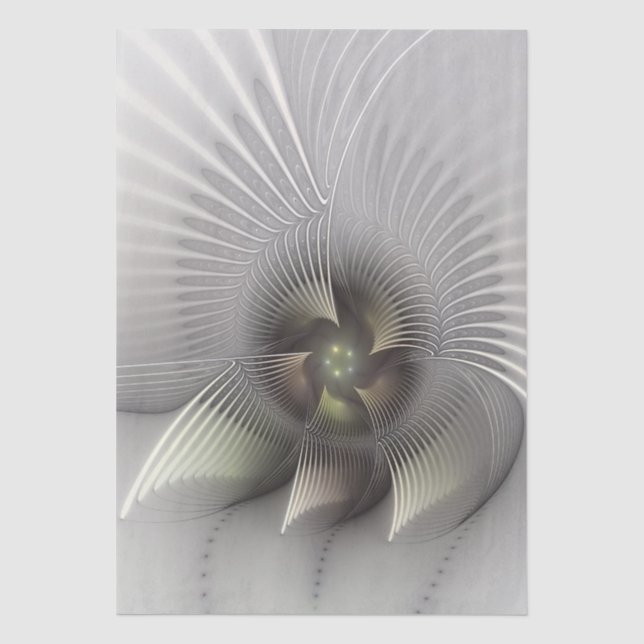 Papier Mousseline Art fractal de forme 3D abstraite moderne (Recto)