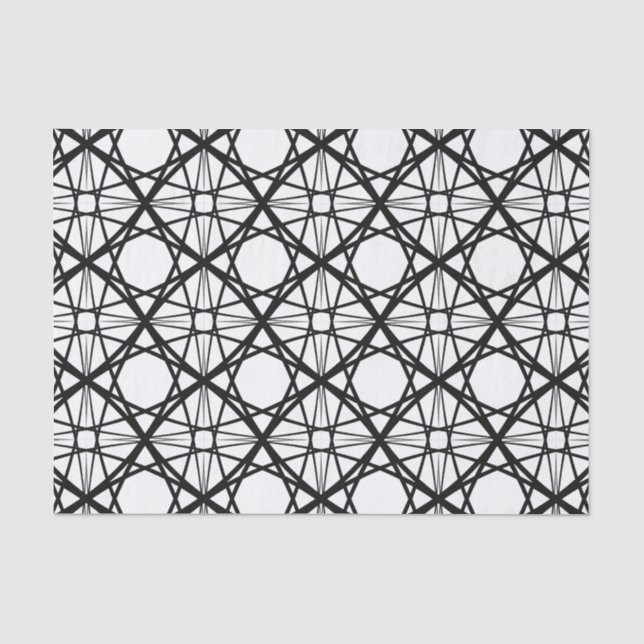 Papier Mousseline Art géométrique noir et blanc (Recto)