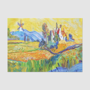 Papier Mousseline Art Impressionniste Moderne Été Provence Paysage