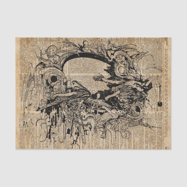 Papier Mousseline Art magique d'encre d'antiquité d'illustration de (Recto)