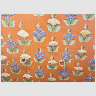 Papier Mousseline Art mural indien peint à la main floral