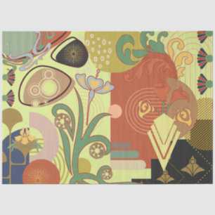 Papier Mousseline Art nouveau Abstrait