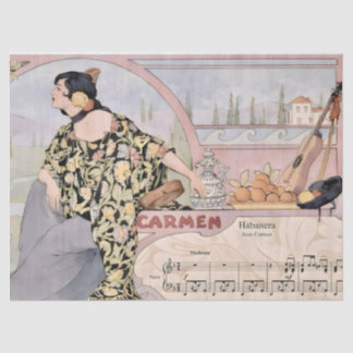 Papier Mousseline Art Nouveau Carmen Habanera Print – Vintage Opera 
