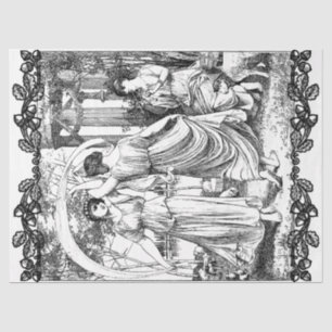 Papier Mousseline Art Nouveau Dames Danser Découpage Tissu papier