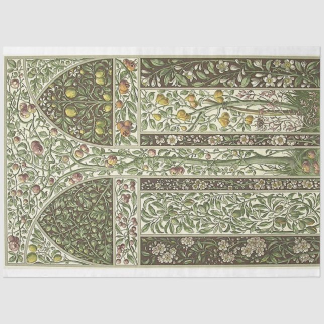 Papier Mousseline Art Nouveau Decorative Lemon Decoupage Paper (Recto)