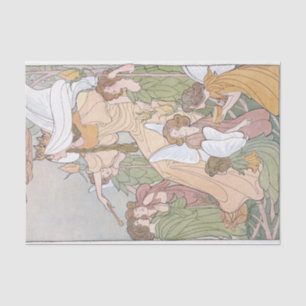 Papier Mousseline Art Nouveau Fairy Queen Mother Children Découpage