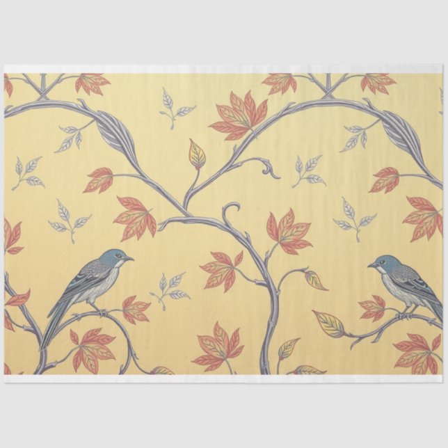 Papier Mousseline Art Nouveau Floral Decoupage Tissue Paper (Recto)