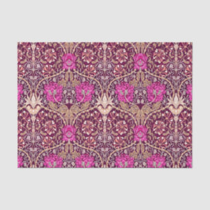 Papier Mousseline Art Nouveau floral, prune, beige et Deep Purple