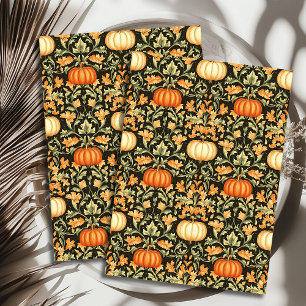 Papier Mousseline Art nouveau Morris automne feuilles citrouille